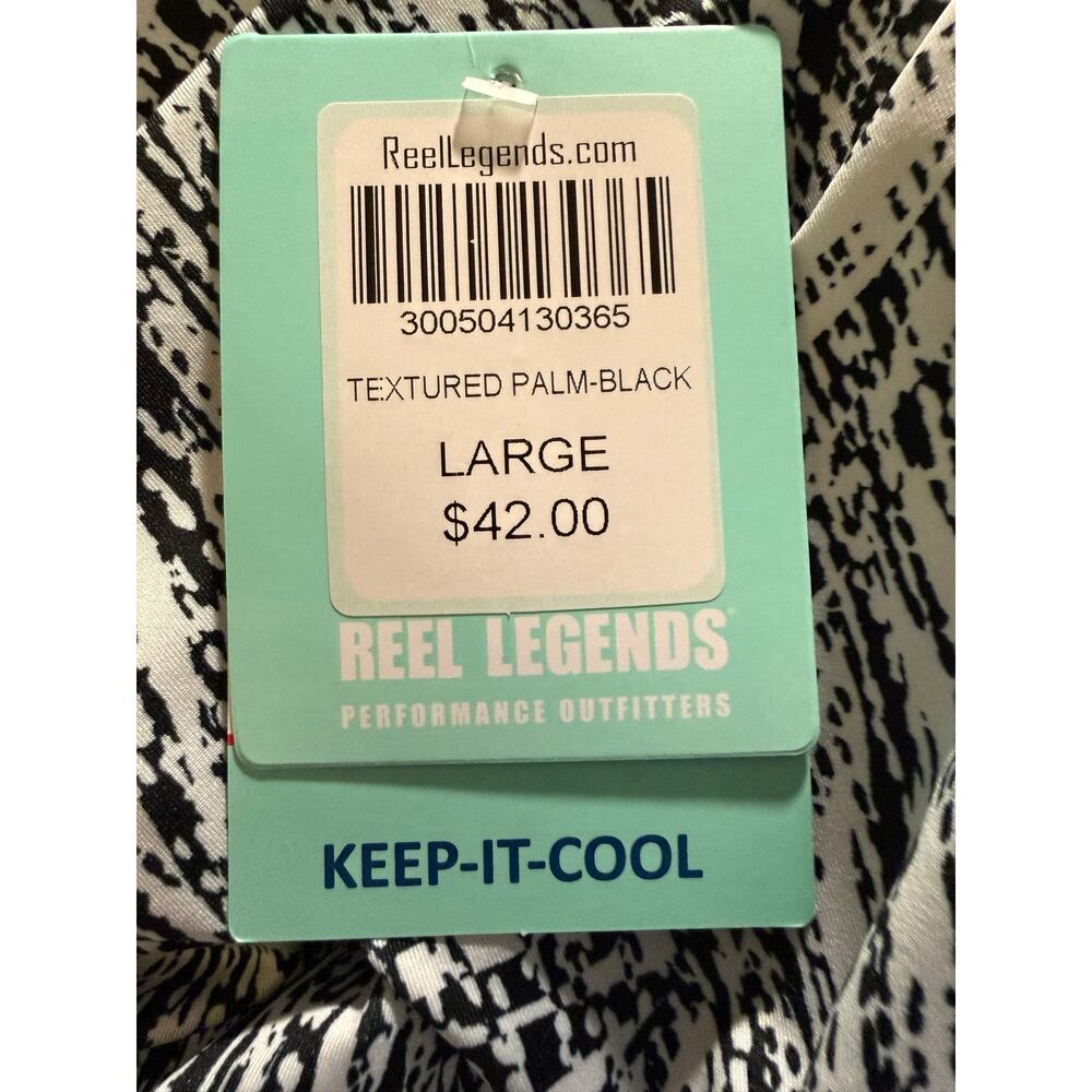Reel Legends Keep It Cool Performance Dress, Black Textured Palms, Large, NWT - Picture 8 of 10